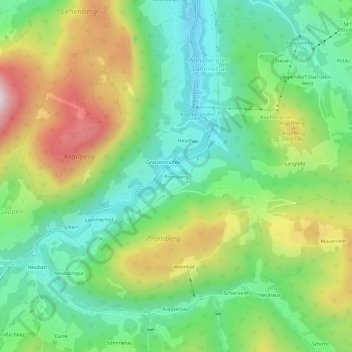 Promberg topographic map, elevation, terrain