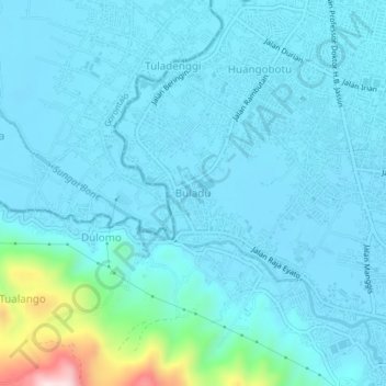 Buladu topographic map, elevation, terrain