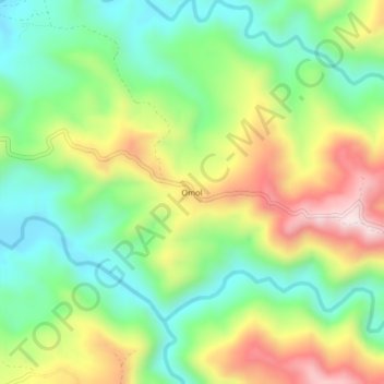 Omol topographic map, elevation, terrain