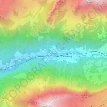 Lauenen topographic map, elevation, terrain