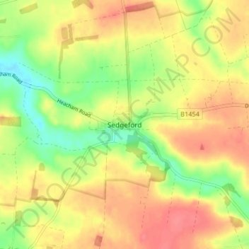 Sedgeford topographic map, elevation, terrain