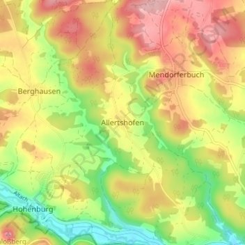 Allertshofen topographic map, elevation, terrain