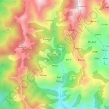 Putha topographic map, elevation, terrain