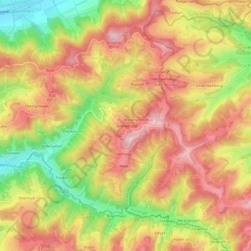 Schmidrüti topographic map, elevation, terrain