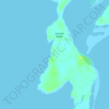 Laucala topographic map, elevation, terrain