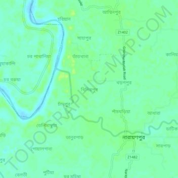 Khidirpur topographic map, elevation, terrain