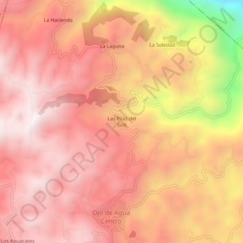 Las Pilas del Sicil topographic map, elevation, terrain