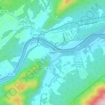 Greenlee topographic map, elevation, terrain