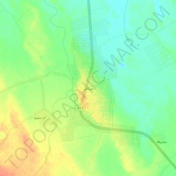 Sajir topographic map, elevation, terrain