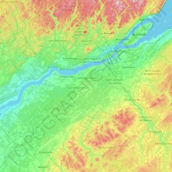Lotbinière topographic map, elevation, terrain