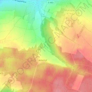 Willermatten topographic map, elevation, terrain