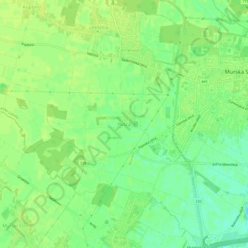 Pušča topographic map, elevation, terrain