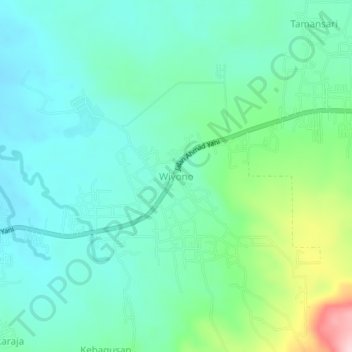 Wiyono topographic map, elevation, terrain