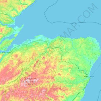 Banffshire topographic map, elevation, terrain