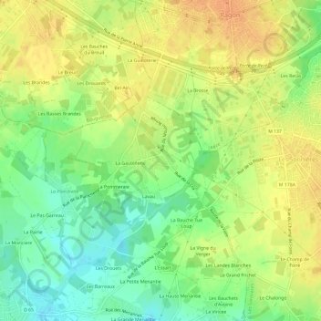 Le Champsiome topographic map, elevation, terrain