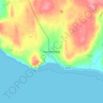 Auchenmalg topographic map, elevation, terrain