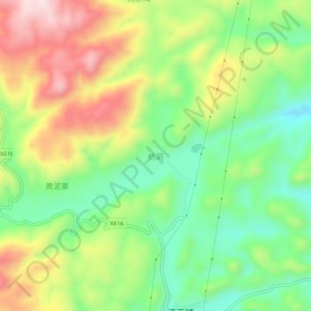 Hangdong topographic map, elevation, terrain