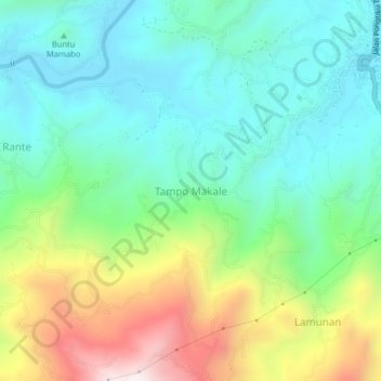 Tampo Makale topographic map, elevation, terrain