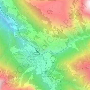 Latsch topographic map, elevation, terrain