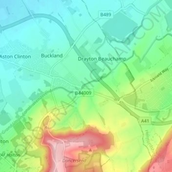 Buckland Wharf topographic map, elevation, terrain