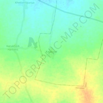 Kalapipal topographic map, elevation, terrain