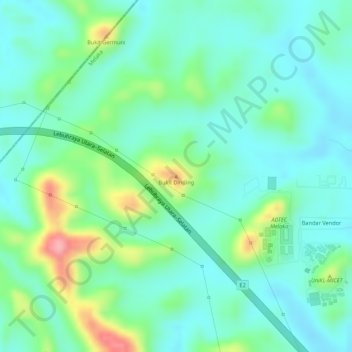 Bukit Dinding topographic map, elevation, terrain