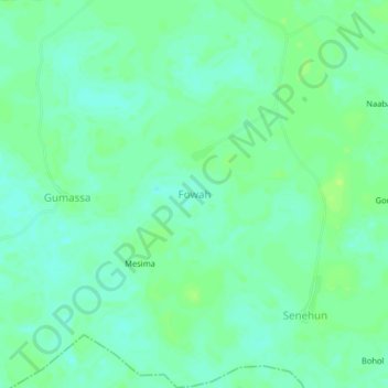 Fowah topographic map, elevation, terrain