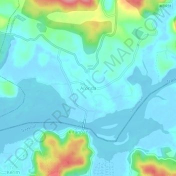 Aronda topographic map, elevation, terrain
