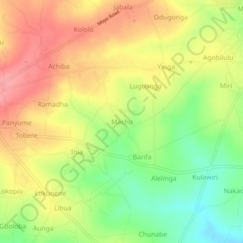 Machu topographic map, elevation, terrain