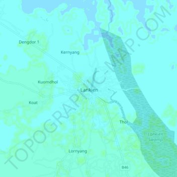 Lankien topographic map, elevation, terrain
