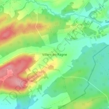 Villers-en-Fagne topographic map, elevation, terrain