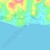 Playa Camarón topographic map, elevation, terrain