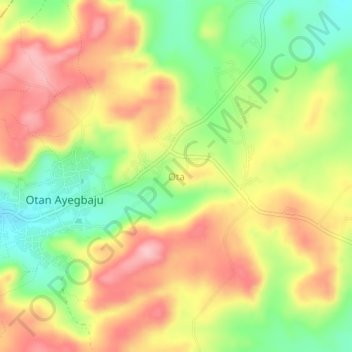 Ota topographic map, elevation, terrain