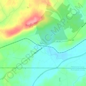 Berry Hill topographic map, elevation, terrain