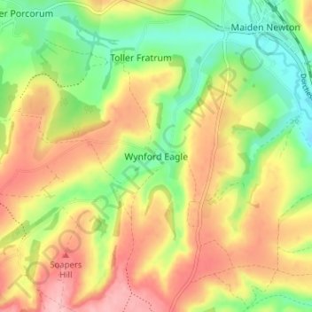 Wynford Eagle topographic map, elevation, terrain