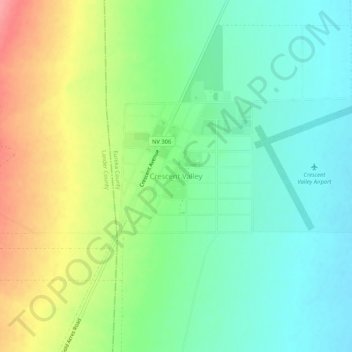 Crescent Valley topographic map, elevation, terrain