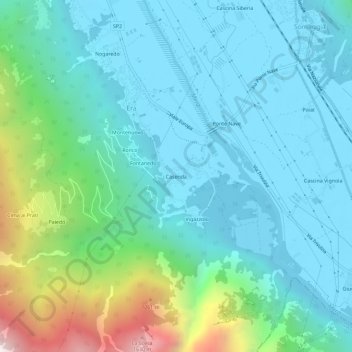 Casenda topographic map, elevation, terrain