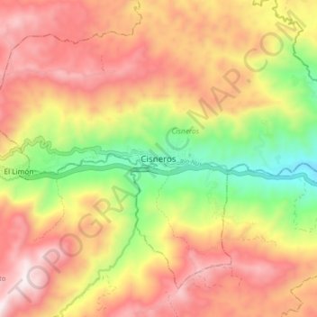 Cisneros topographic map, elevation, terrain