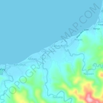 Chalung topographic map, elevation, terrain