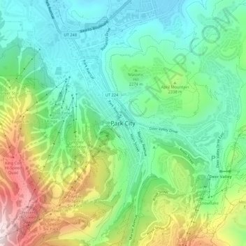 Park City topographic map, elevation, terrain