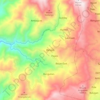 Besao topographic map, elevation, terrain