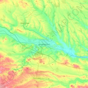 Dimitrovgrad topographic map, elevation, terrain