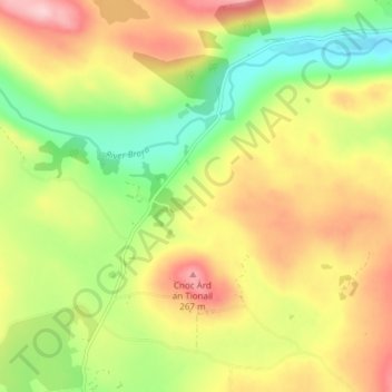 Tannachy topographic map, elevation, terrain