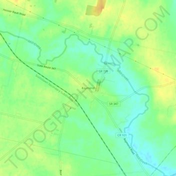 Raymond topographic map, elevation, terrain