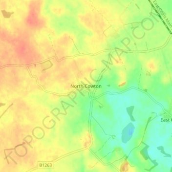 North Cowton topographic map, elevation, terrain