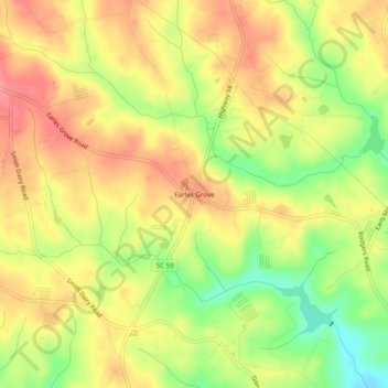 Earles Grove topographic map, elevation, terrain