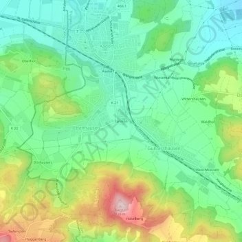 Tänikon topographic map, elevation, terrain