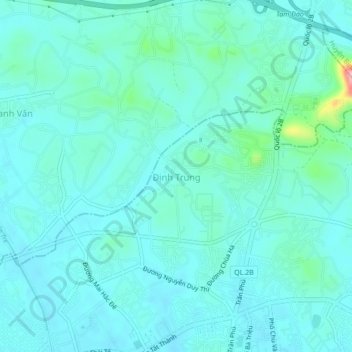 Định Trung topographic map, elevation, terrain