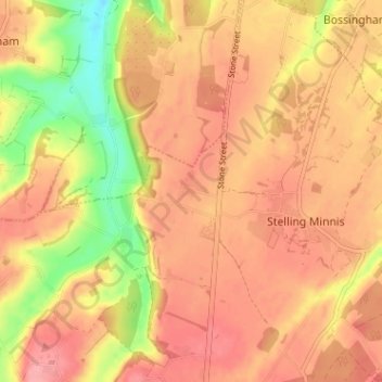 North Leigh topographic map, elevation, terrain