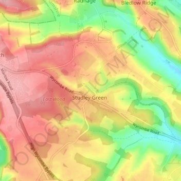 Beacon's Bottom topographic map, elevation, terrain